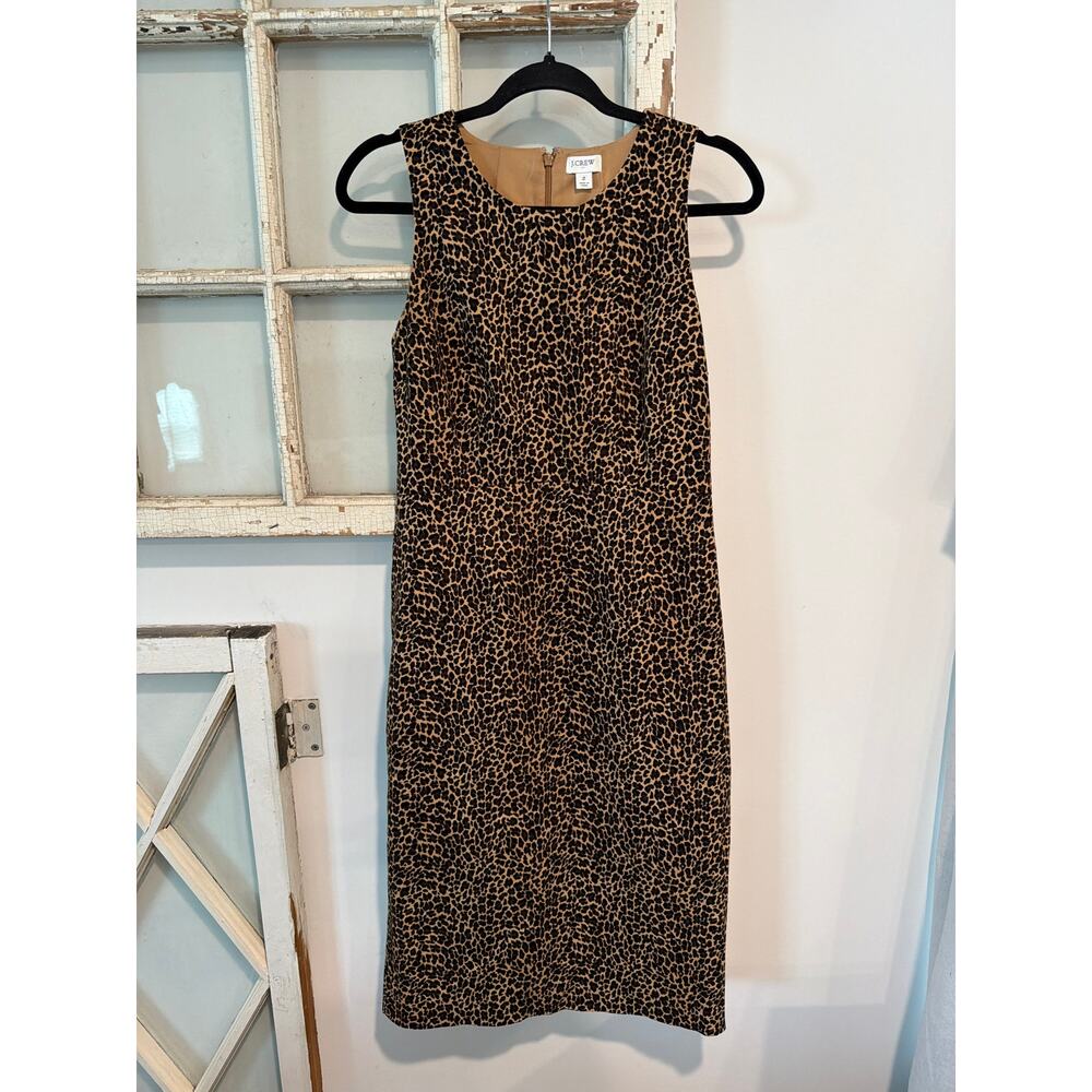 J.Crew size 2 animal print sheath midi dress